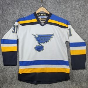 St. Louis Blues Reebok Authentic Hockey Jersey Made In Canada MiC Fight Strap 50